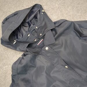 Tommy Hilfiger Navy Blue Hooded Water Resistant Trench‎ Coat Jacket XL